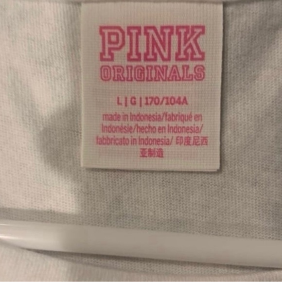 VS PINK ORIGINALS SHINE SHORT SLEEVE PERFECT TEE SHIRT HEART LARGE NWT - Picture 5 of 6
